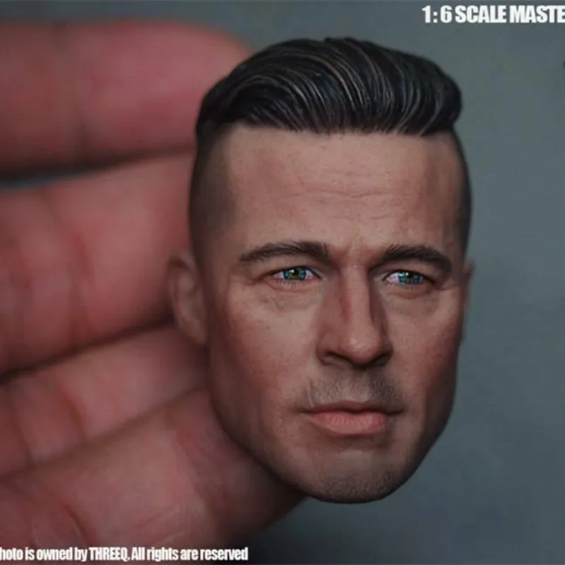 THREEQ MG002 1/6 Scale THE SOLDIER Brad Pitt Head Sculpt Model Sculpture Carving model Fit 12'' 12inch Male Figure Toys Dolls