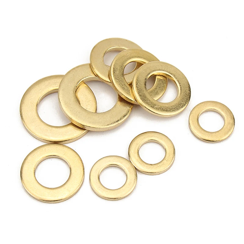 10/50pcs M2 M2.5 M3 M4 M5 M6 M8 M10 M12 GB97 DIN125 Solid Brass Copper Flat Washer Plain Gasket Pad High Quality | Обустройство дома