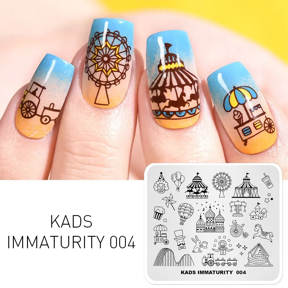 Immaturity 004 KADS дизайн ногтей шаблон конструкции незрелость серии трафарет для маникюра пластины с узорами для ногтей шаблон для печати дизайн - Цвет: Immaturity 004