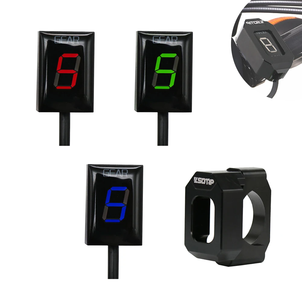 

Alconstar-1-6 Lever Motorcycle Gear Indicator Red/Blue/Green LED Display For Ducati Hyper Monster Scrambler Supersport Superbike