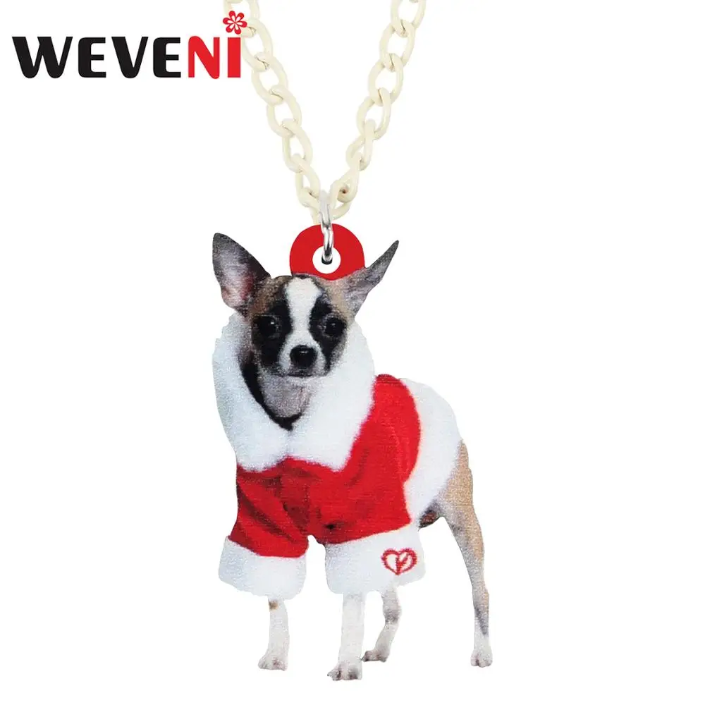 WEVENI акриловый Рождественский костюм чихуахуа искусственная цепь животные