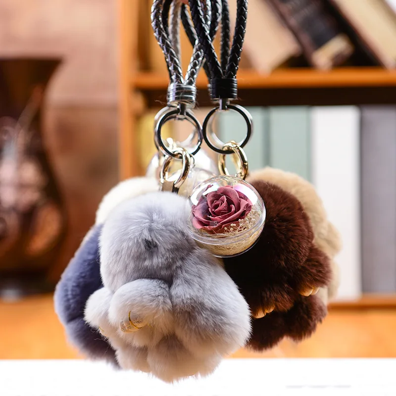 

Dried Flower Key Chain Preserved Rose Handmade Charms For DIY Pendents Crafts Birthday Gift For Girlfriend Mother'S Party