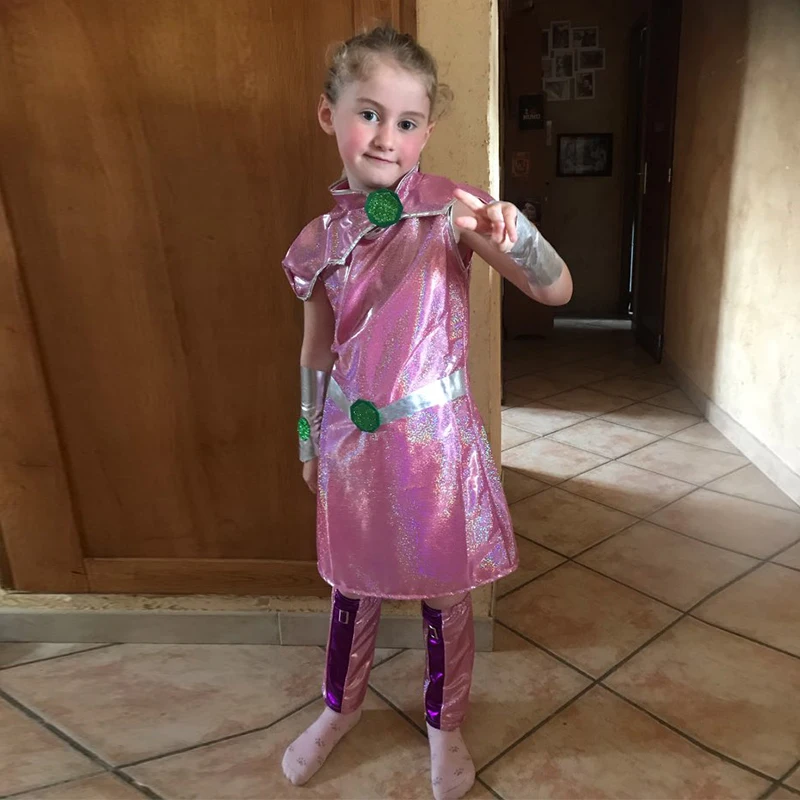 Костюм для подростков косплей Starfire детей платье-пачка костюм на Хэллоуин (3-9 лет)