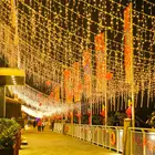 Рождественская светодиодная гирлянда-занавес в виде сосулек, 4 м, водонепроницаемая сказочная гирсветильник да, свисающая на 0,4-0,6 м, для вечеринки, сада, сцены, улицы, торгового центра, уличное украшение