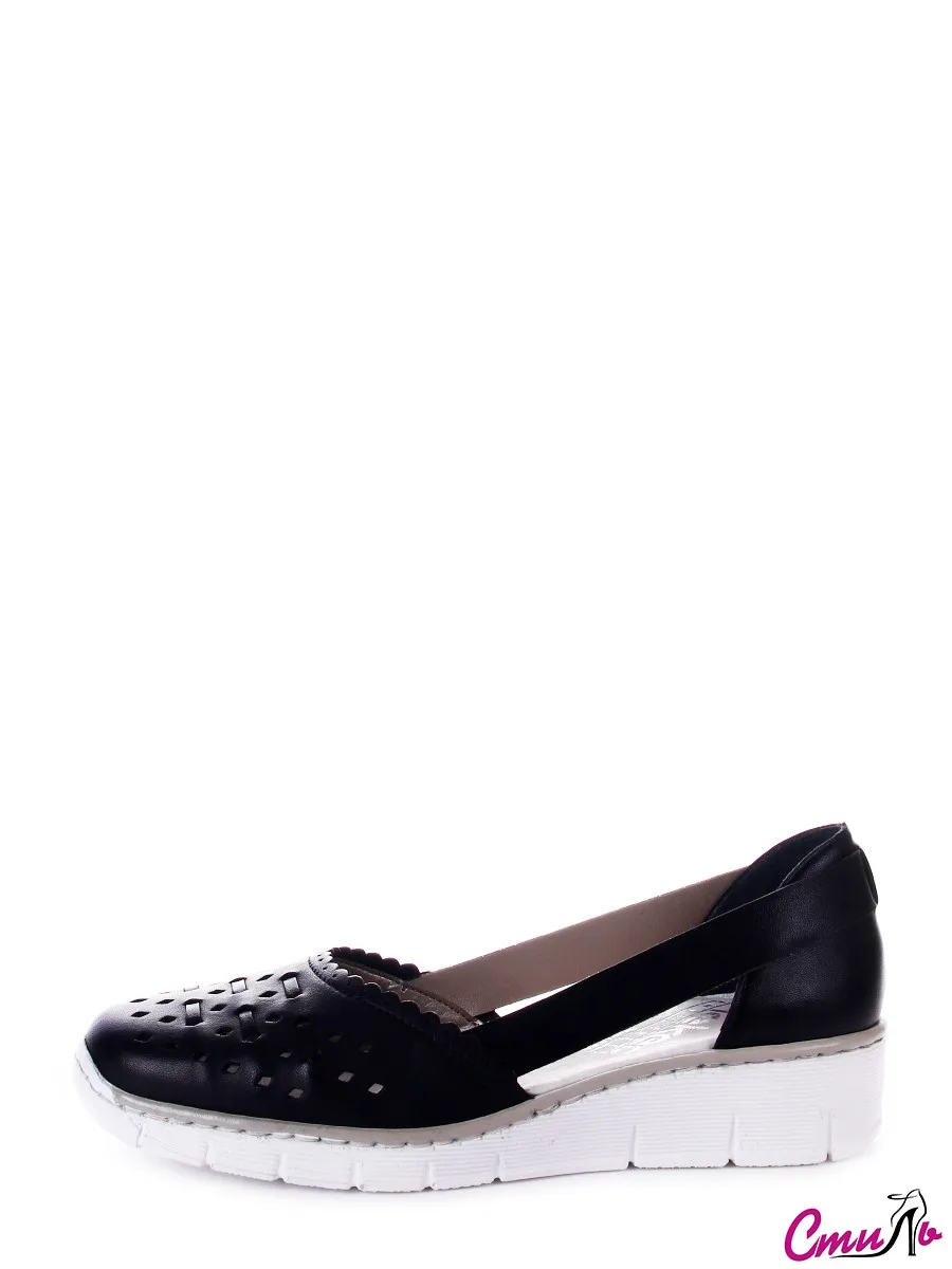 Туфли открытые RIEKER обувь для женщин цвет Черный материал обуви Натуральная кожа