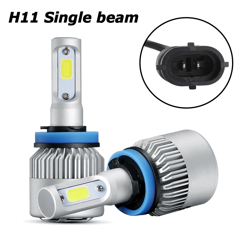 2 шт./комплект Автомобильные светодиодные лампы H7 H11 72 Вт 6500 лм|Передние LED-фары для