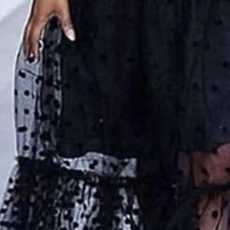 Женское Прозрачное платье в горошек черное элегантное просвечивающее лоскутное