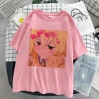 Футболка женская с графическим принтом, модная Милая рубашка в японском стиле аниме, розовый топ в стиле Харадзюку, лето 2020