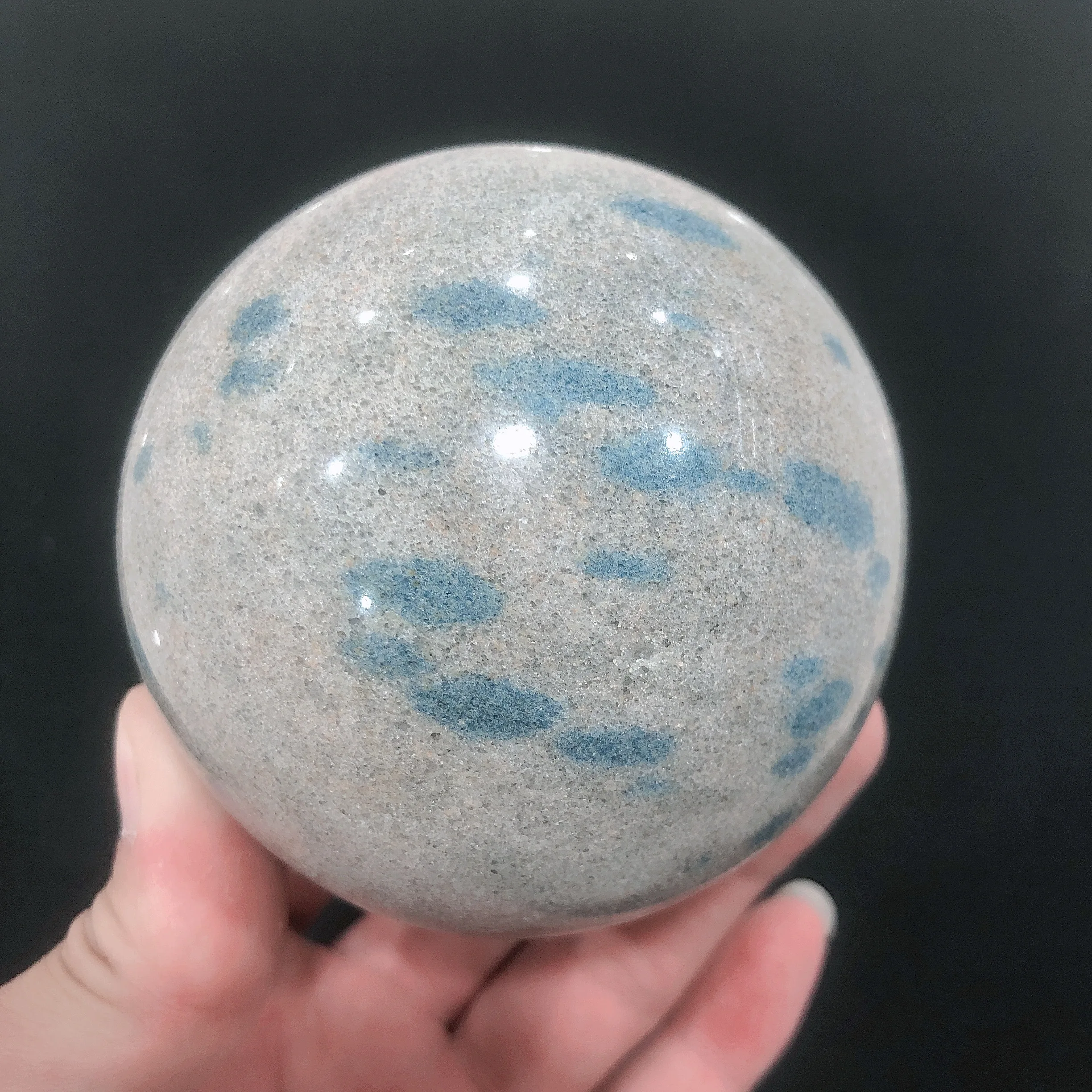 

Natural Crystals Quartz Blue Point K2 Energy Sphere Ball Reiki Stones Room Home Office Aquarium Decoration Accessories Gemstone