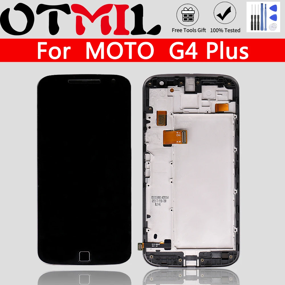 ЖК дисплей с сенсорным экраном 5 дюймов для Motorola Moto G4 Plus рамкой MOTO Xt1644 Xt1640 Xt1641 XT1625