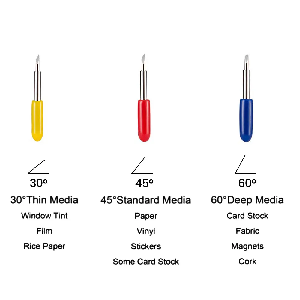 

30pcs 30 45 60 Degree Roland Cricut Cutting Plotter Vinyl Cutter Knife Blades Offset Milling Cutter Carving Tools