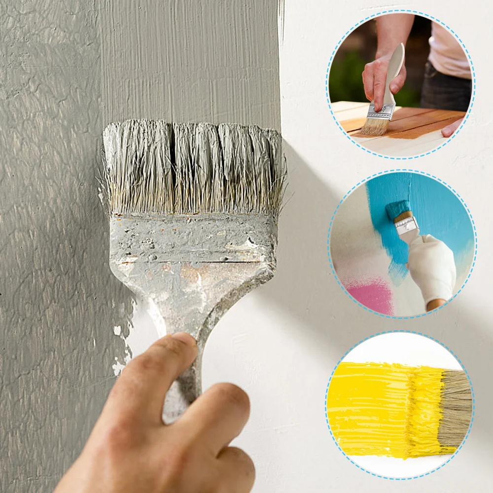 

Toyvian 23pcs Paint Brushes Wooden Handle Brush for Wall and Furniture Painting
