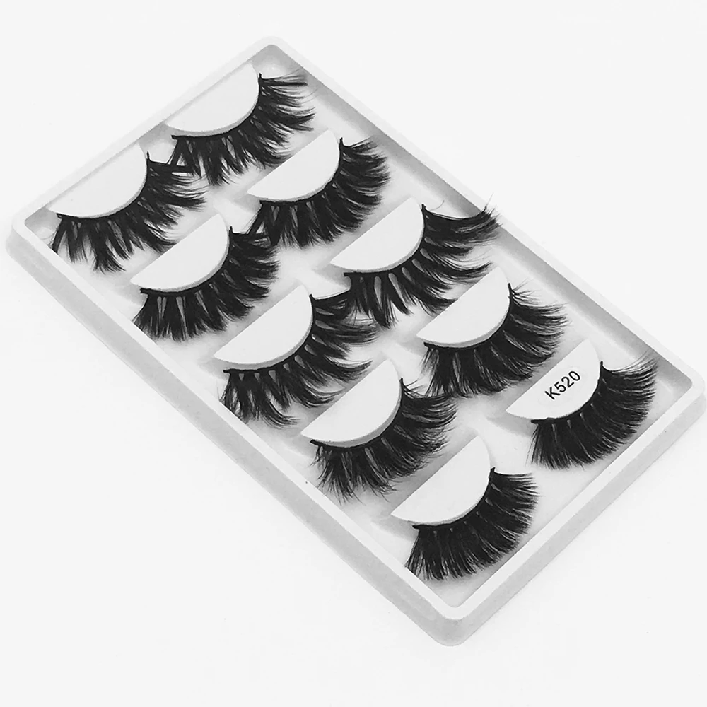 5 пар объемные ресницы из норки 25 мм|Накладные ресницы| |