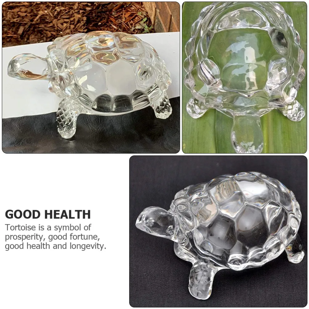 

1Pc Glass Turtle Ornament Crystal Tortoise Craft Simulated Turtle Desktop Decor