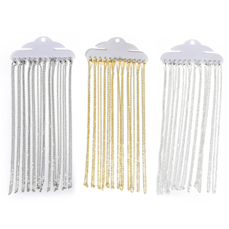 Цепочка с застежкой-карабином длиной 40 см металлическая цепь для ожерелья