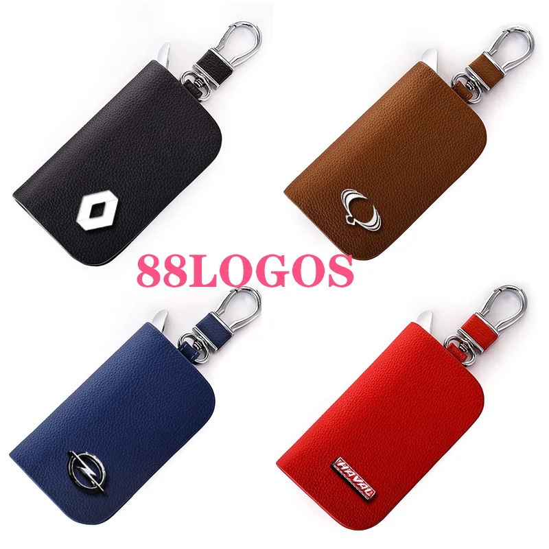 

2021 100% новый для Hyundai Chevrolet Infiniti Citroen марки Fiat, Mazda MINI Ford Cadillac кожаный чехол для ключей автомобиля с логотипами автомобилей