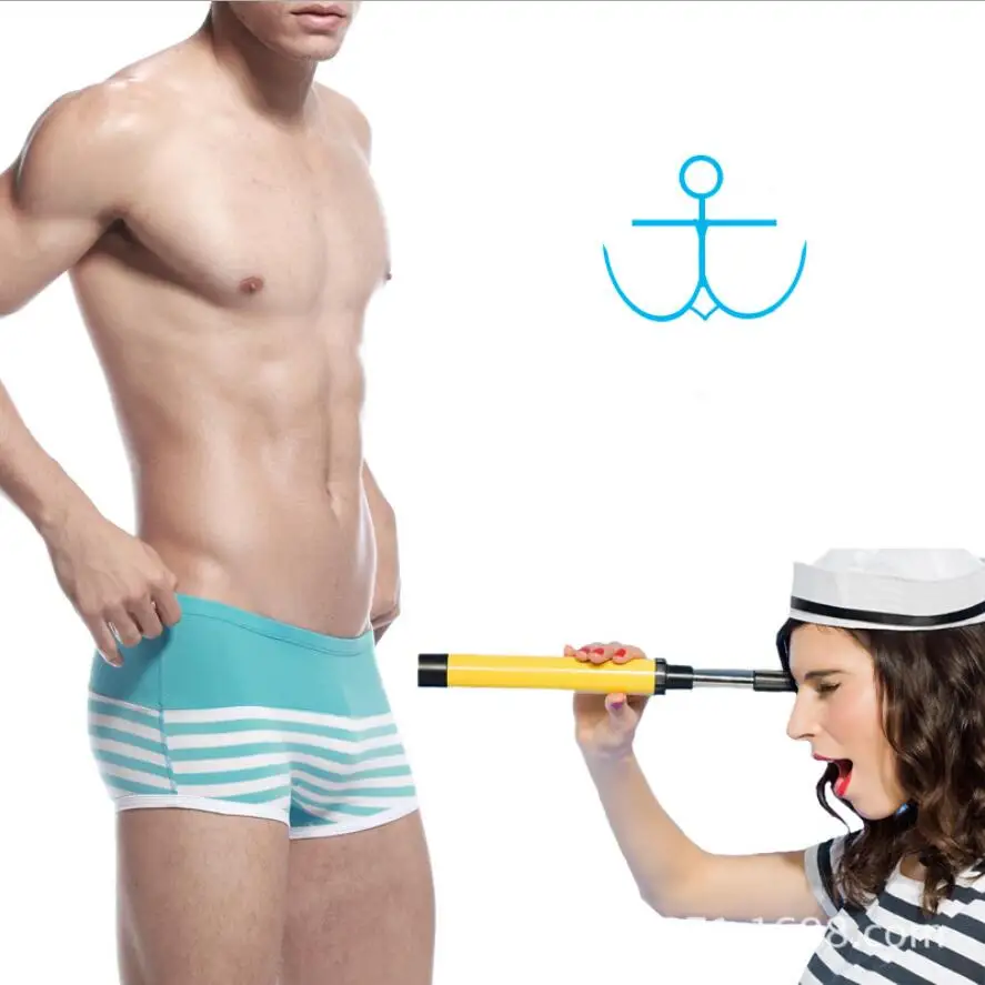 Мужское нижнее белье боксеры из 100% хлопка темно синие модные дизайнерские