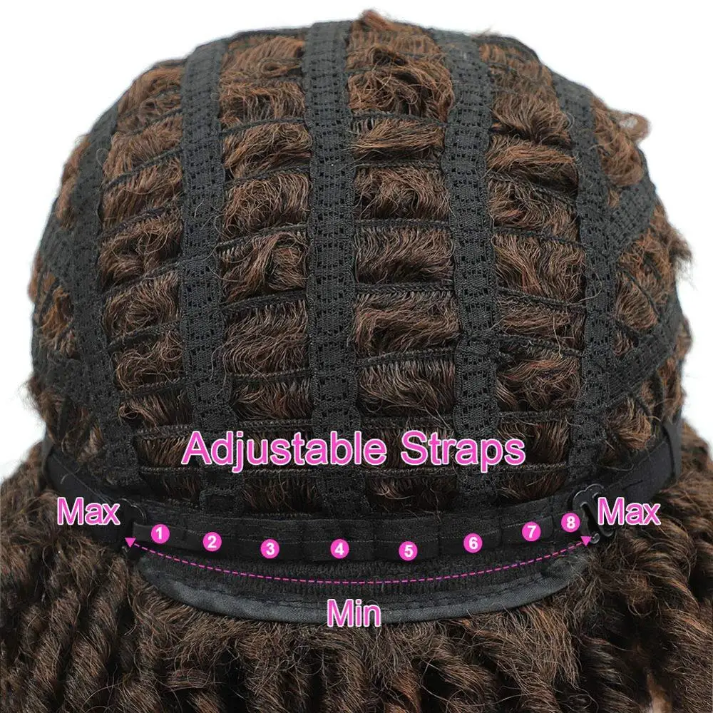 

Ombre Dreadlock Wig Short Curly Synthetic Braided Wigs for Black African Women SOKU Fashion Roll Twist Wigs Daily Replacement
