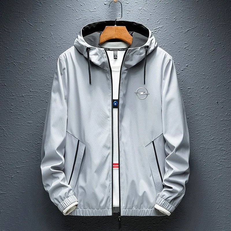 

2020 For Men's big Size Hoodies Hooded Tracksuit Spring Cord Letter Hooded Sweatshirt Long Sleeve Zip Slim Opel Jacket Male