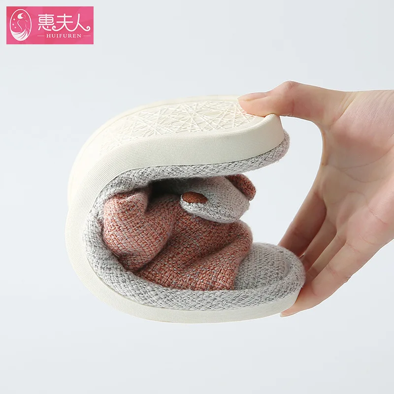 2023 Women Cotton Blend Slippers Indoor Home Cute Cartoon Dog Lovers Flat Shoes Soft Breathable Female Male House Floor Slides