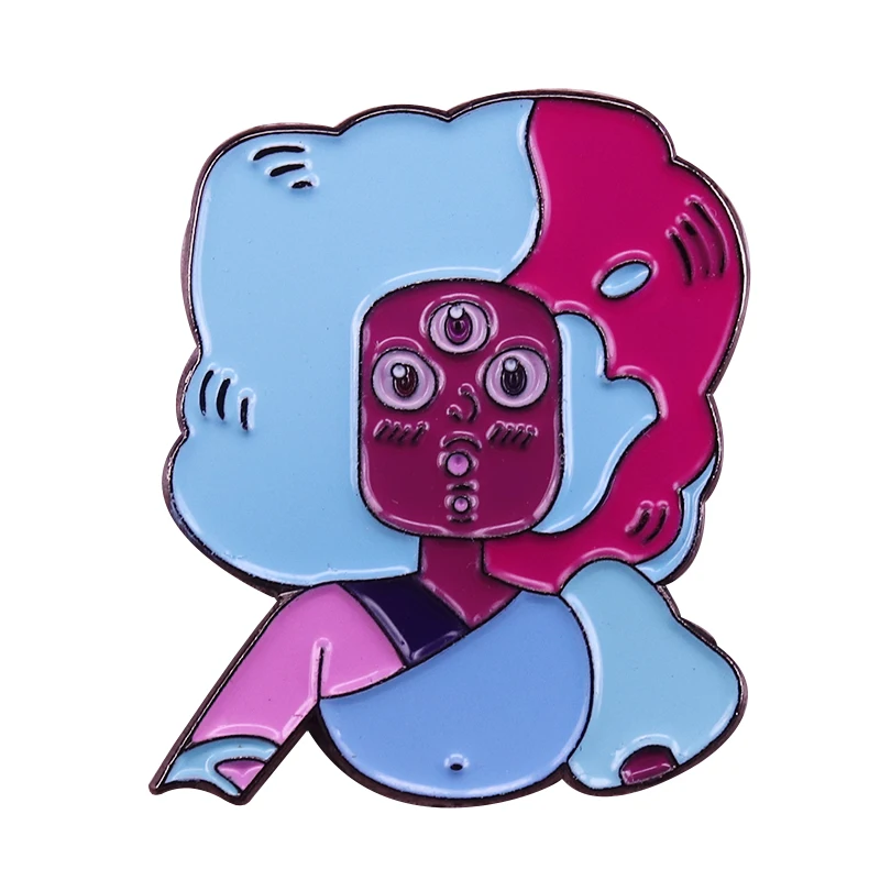 Фото Булавка Steven universe, хрустальные драгоценные камни, лидер граната, значок, милая мультяшная брошь хит-шоу, художественный аксессуар №1