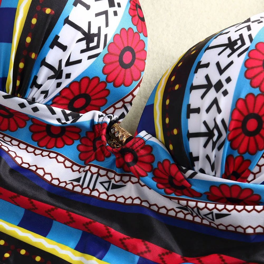 

Women Floral Printed One Piece Push Up Padded Summer Sexy Swimwear Monokini Swimsuit Bathing Bikini Beachwear