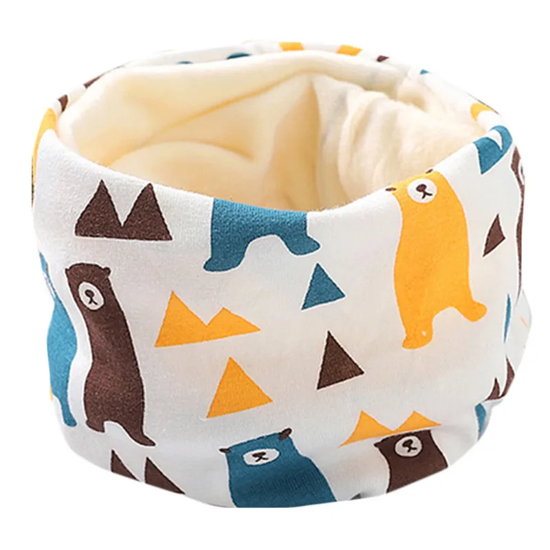 Новый осенне зимний хлопковый шарф для девочек Детский плюшевый шарфы с круглым