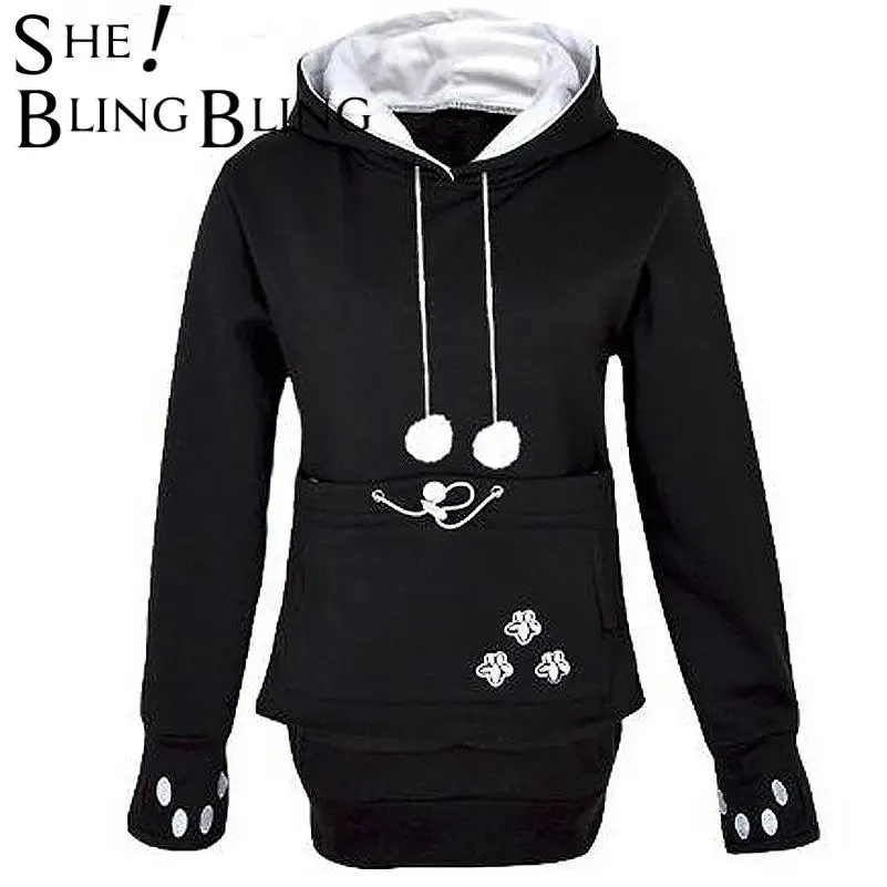 Женские толстовки с капюшоном SheBlingBling большие размеры 3XL 4XL вышивкой в виде когтей