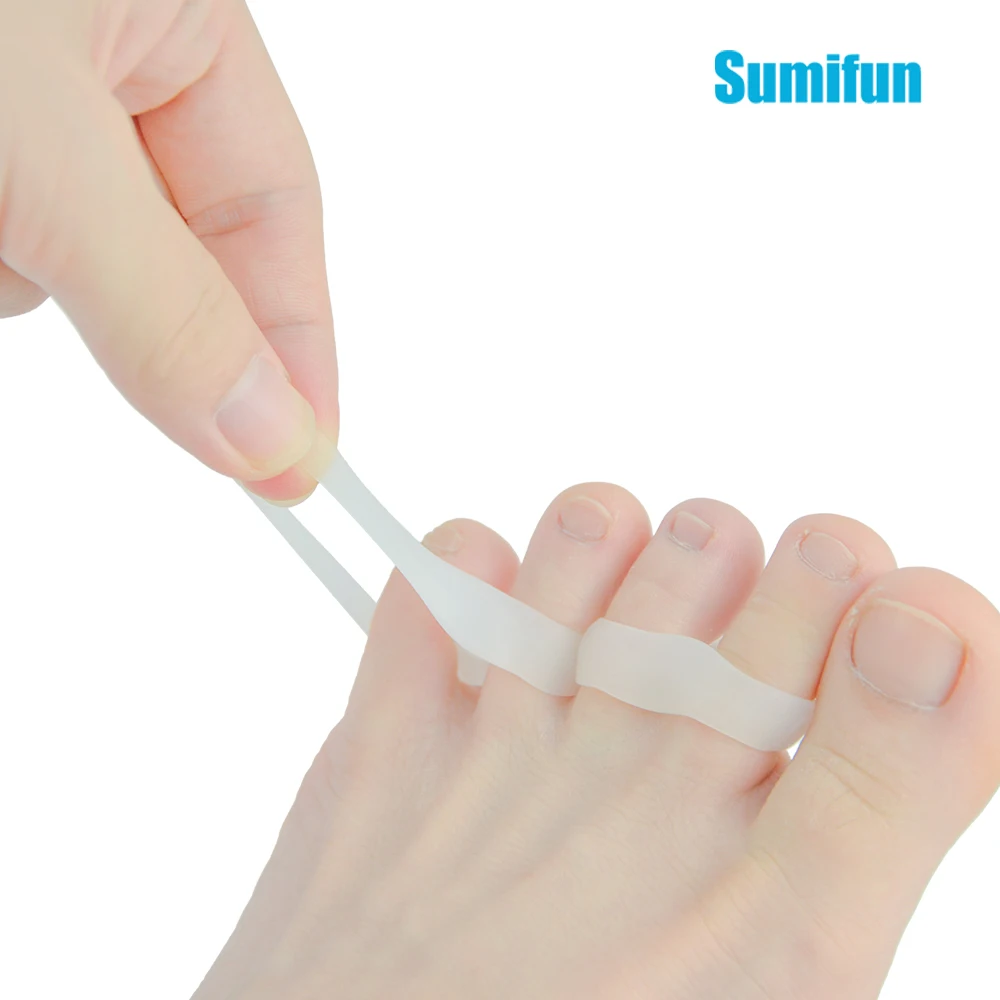 

Комплект из 2 предметов, из силиконового геля с двумя отверстиями разделитель для пальцев ног Pedicure с накатанной головкой вальгус палец ноги ...
