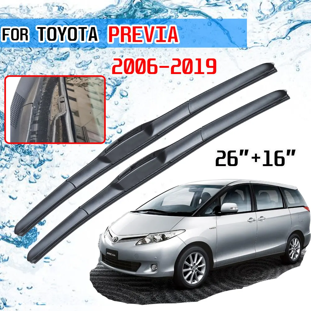 For Toyota Previa 50 XR50 2006~2019 Estima Tarago Accessories Windscreen Front Wiper Blades Wipers for Car 2007 2008 2010 2018