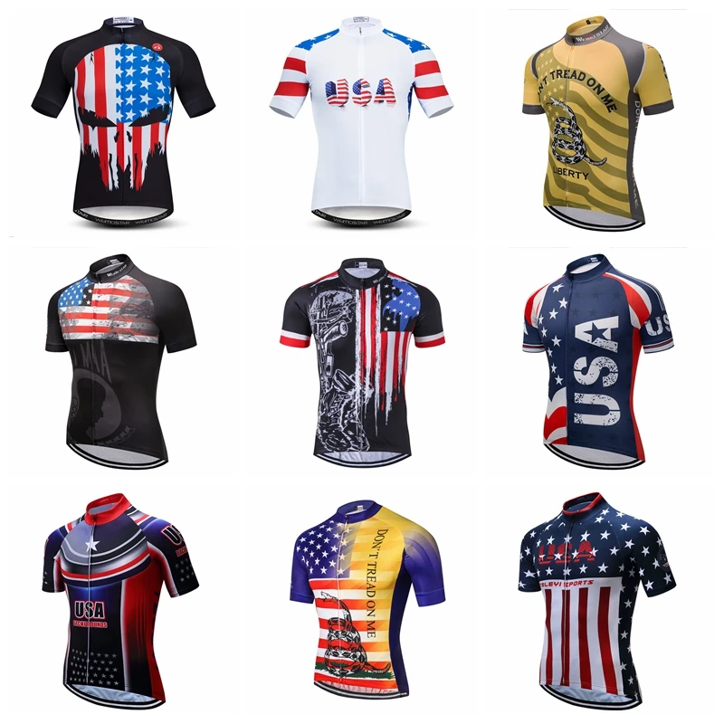 

2021 профессиональная команда Велоспорт Джерси Мужская США одежда для велосипеда летняя с коротким рукавом горный велосипед Джерси Спорт Ве...