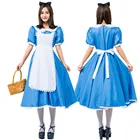 Костюм Алисы в стране чудес для косплея, униформа аниме Неженка, Лолита, фартук, платье, костюмы на Хэллоуин для женщин