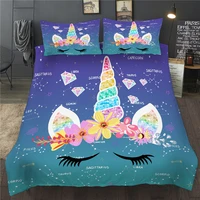 eyelash unicorn bedding set 3d cartoon queen king duvet quilt cover set single double twin bedclothes for child kid girl women