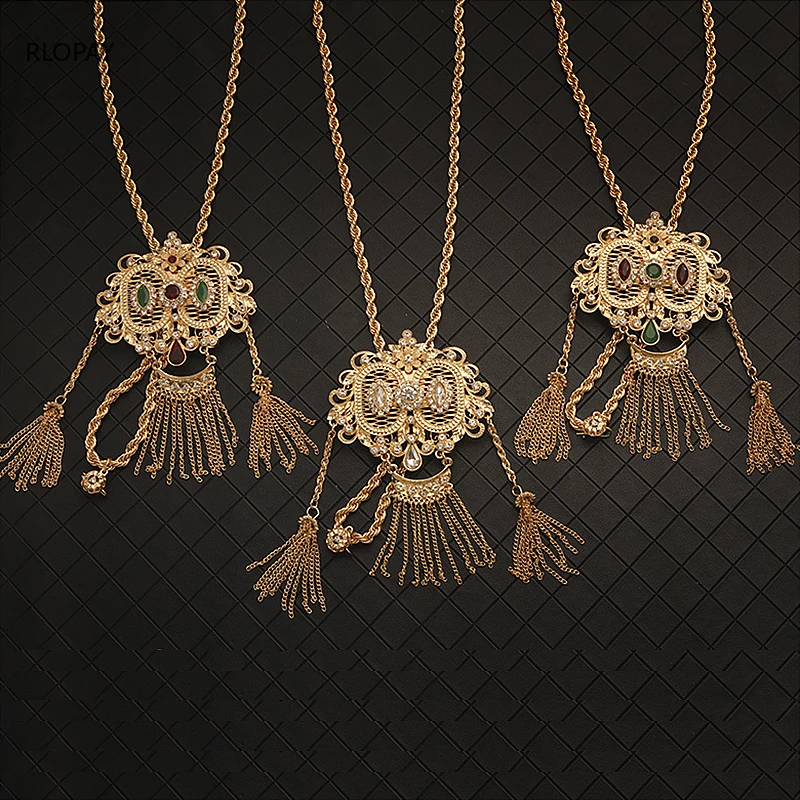 Арабский Золотой хрустальный кулон ажурное ожерелье с двойным лицом Подвеска