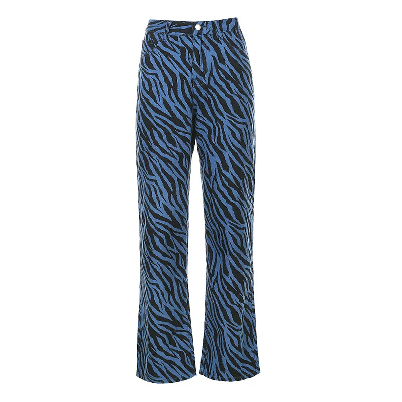 

2021 spring and autumn wide leg pants women European and American temperament commuter blue trousers high waist casual jeans