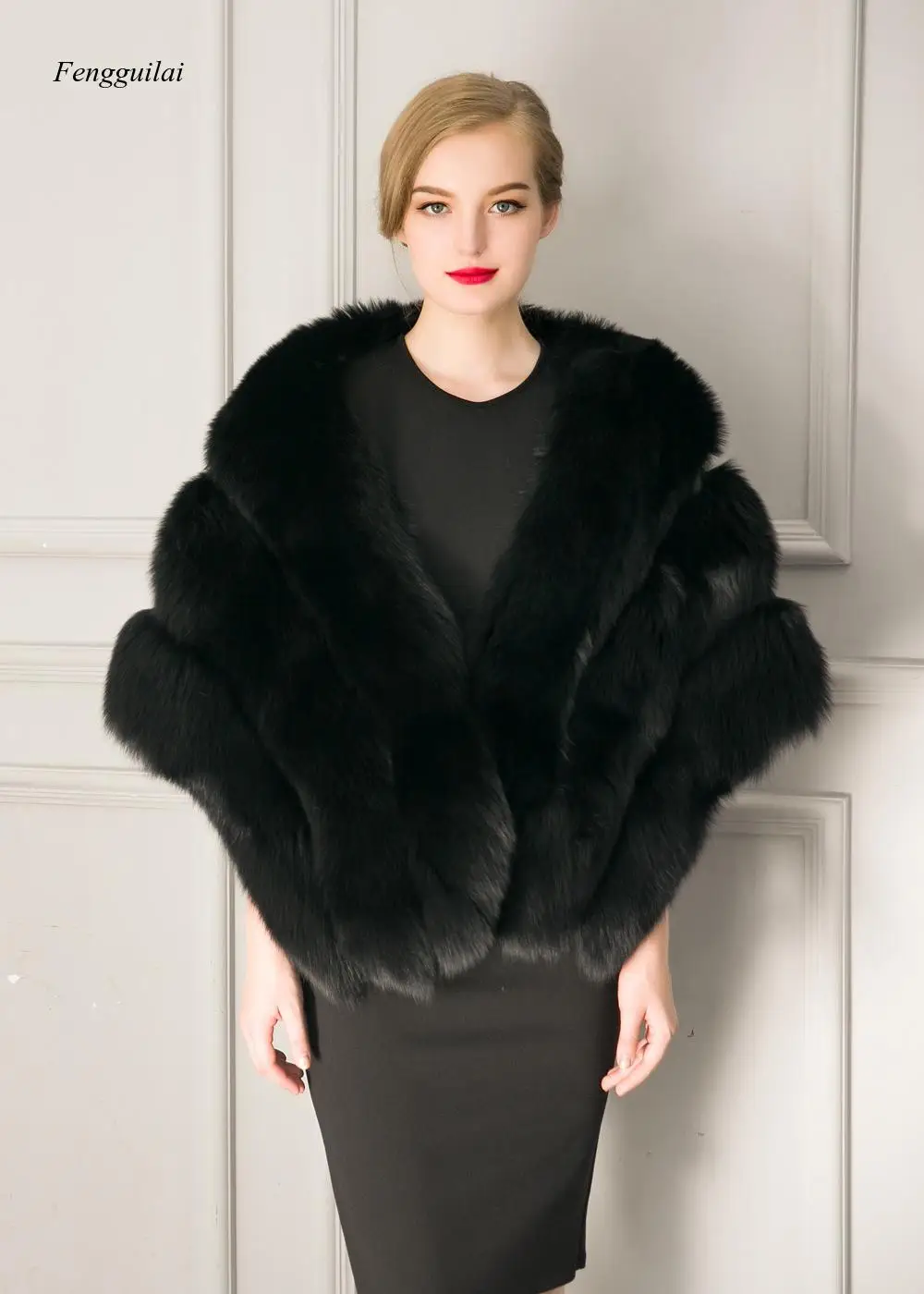 Hot Selling Beaver Rabbit Hair Shawl Imitation Mink Fur for Women