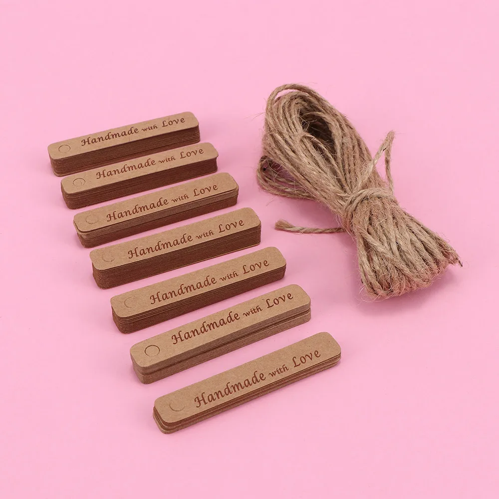 6 0 см 200 шт ручной работы с любовью крафт-бумага висячие бирки 10 м струны одежды