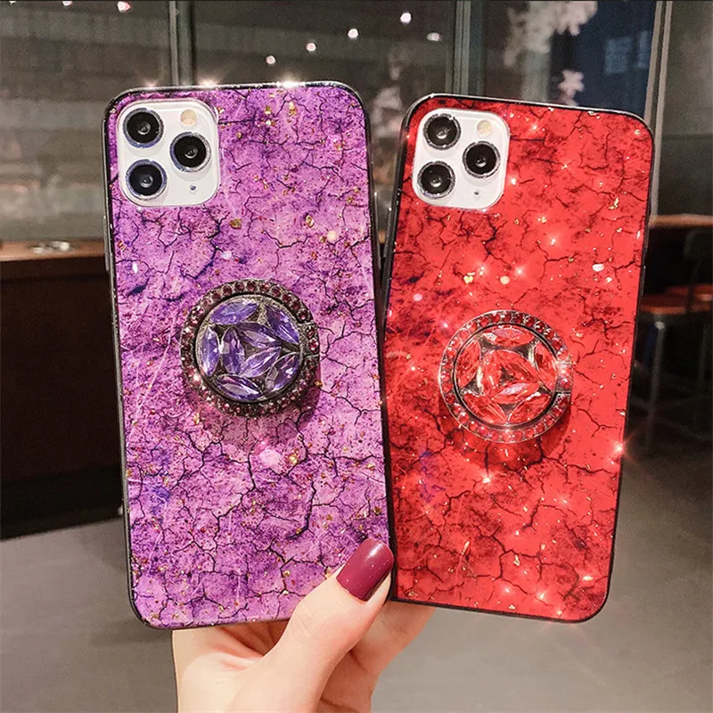 Чехол для Redmi 7 чехол Note 8 блестящий из золотой фольги с кольцом подставкой Xiaomi mi lite