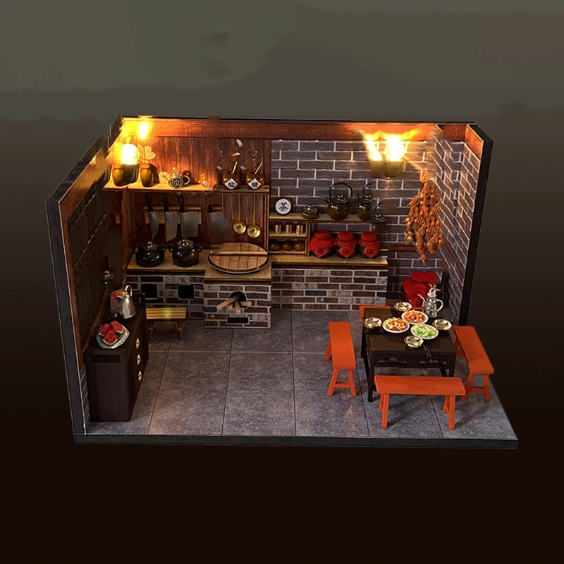 Деревянная миниатюрная китайская кукольная комната сделай сам наборы для
