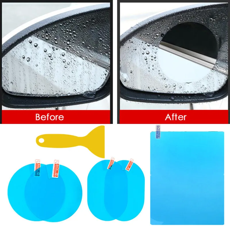 

2 шт., водонепроницаемая противотуманная прозрачная защитная пленка на боковое стекло автомобильного зеркала заднего вида