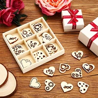 45x unfinished wooden pieces heart shape diy crafts wood gift embellishments