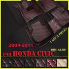 Автомобильные напольные коврики для Honda Civic 2009, 2010, 2011, индивидуальные автомобильные накладки для ног, автомобильный коврик cover