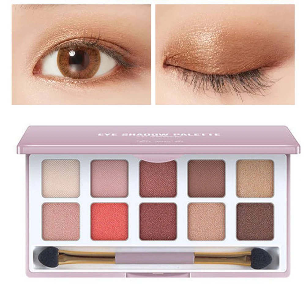 Матовый телесный 10 цветов блестящие тени для макияжа Pallete матовые тени для век Палитра мерцающий блеск алмазные тени для век порошок пигмент