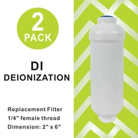 2 diameter x 6 inch inline deionization mixed bed resin water filter replacement for diode laser machine cooling 2 pack