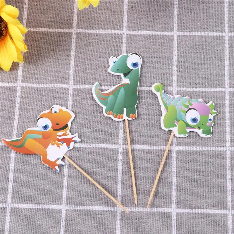 72 шт. милый динозавр торт Топпер прекрасный десерт Декор Вставка карты выбирает