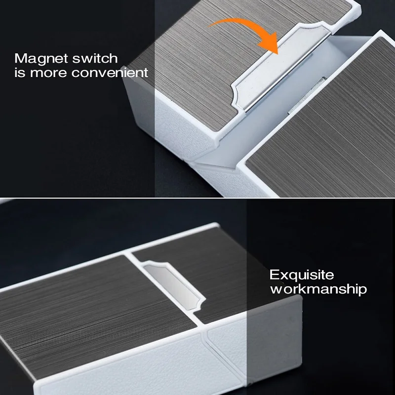 Металлический чехол для сигарет из смолы Электронная USB зажигалка хранения