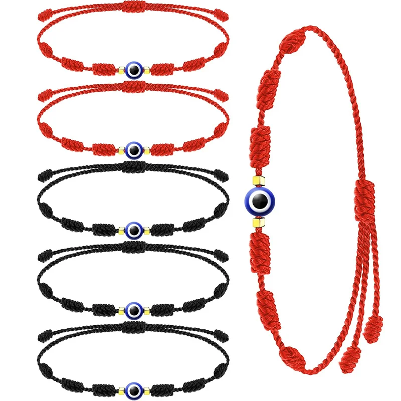 10 шт./лот браслет ручной работы со шнурком от сглаза для женщин мужчин девочек