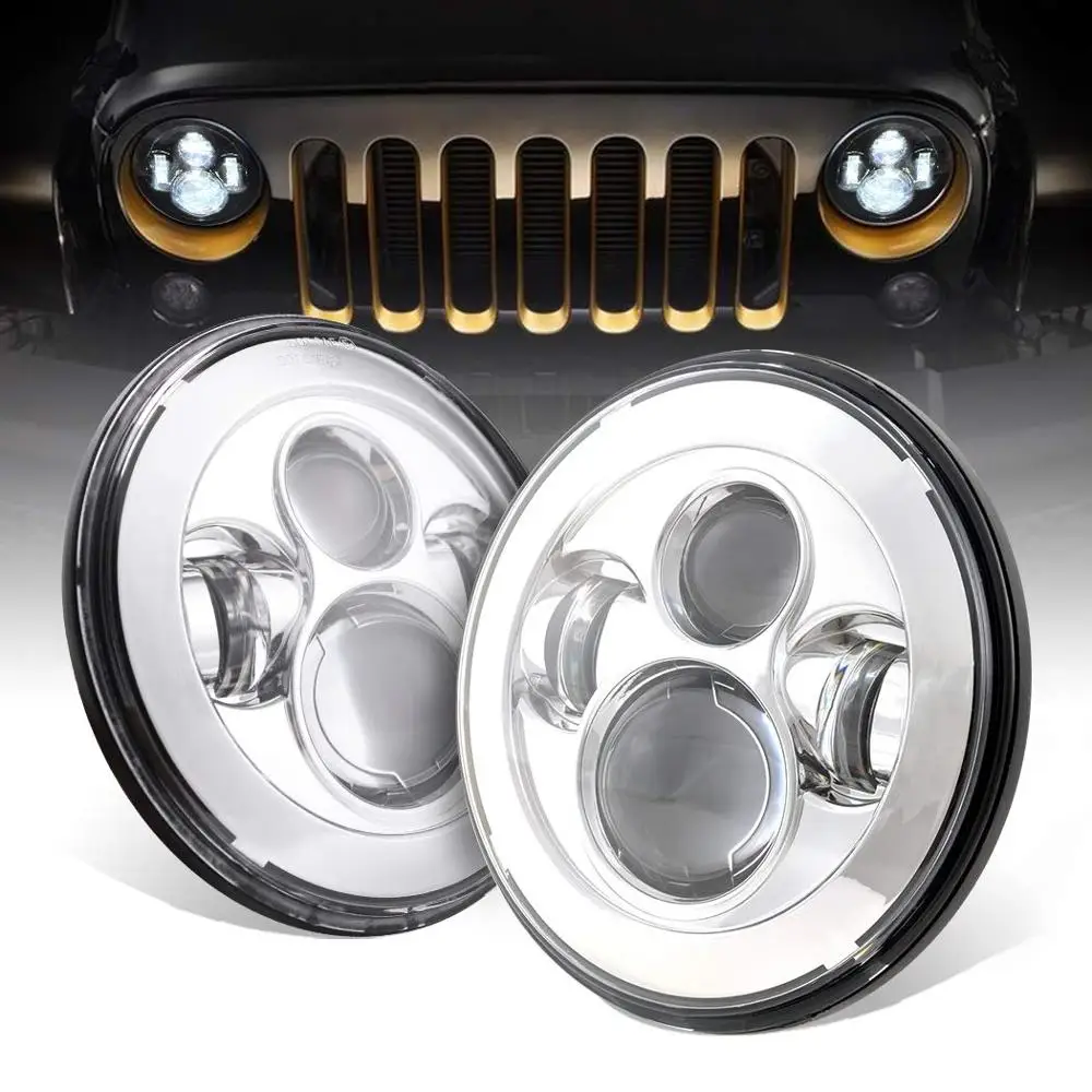 2шт 7-дюймовый круглый светодиодный фонарь для Jeep Wrangler JK TJ Hummer H1 H2 12V 24V Suzuki Samurai Lada 4x4