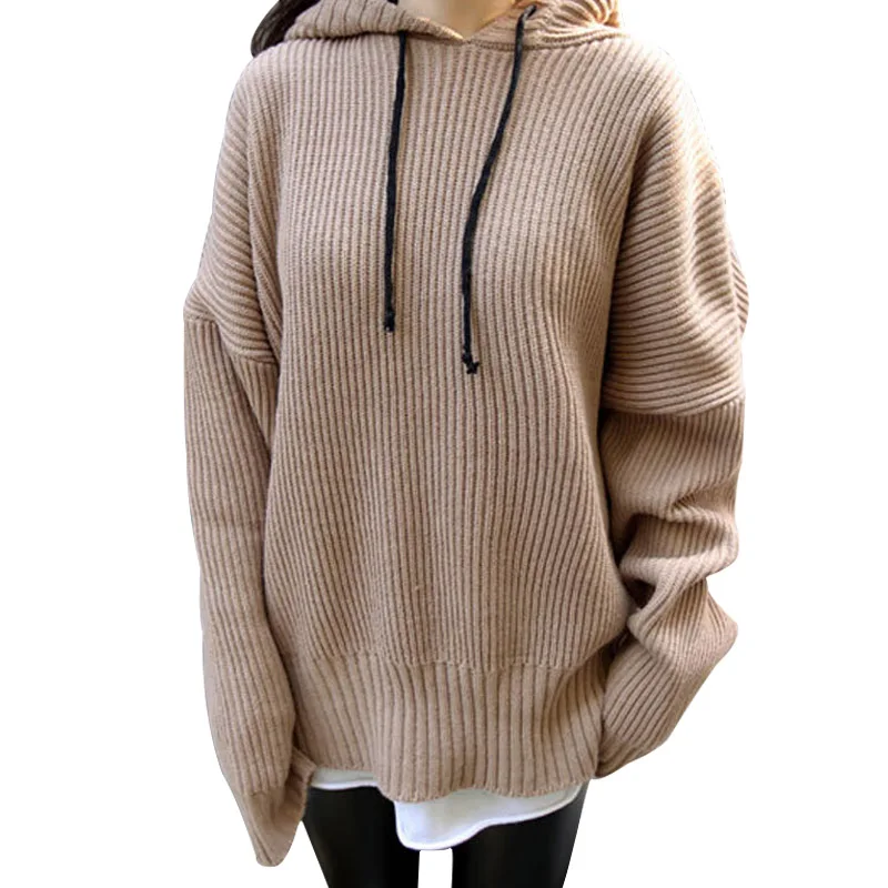 

Осень-зима 2019, женский теплый свитер NORMOV с капюшоном, толстые пуловеры, свитер с длинным рукавом, корейский толстый однотонный свитер в стил...