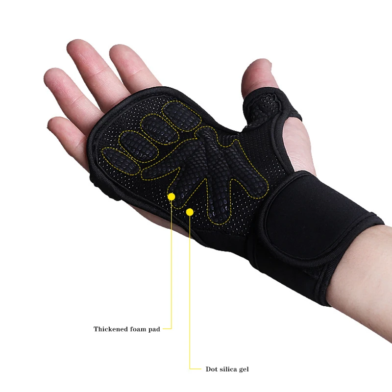 

NEW Cross Training Gloves Weightlifting Exercise Gloves with Wrist Wrap Support Open Finger Backless Non-slip Fitness Gloves